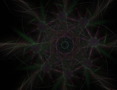 Konuyla ilgili soyut fraktal formlar grafik tasarım ve nükleer fizik bilim parçacıkların. Kutsal geometri futuristik