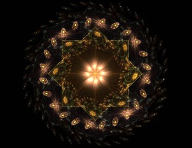 Uzay serisi geometrisini. Görsel olarak çekici zemin kavramsal Izgaralar eğrileri ve fraktal öğeleri öğesi olarak uygun yapılmış 