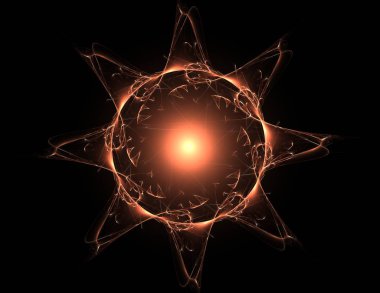 Dantelli renkli saat desen. Dijital fractal sanat tasarım. Kutsal semboller işaretler geometrisi soyut tasarım. 