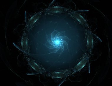 Konuyla ilgili soyut fraktal formlar grafik tasarım ve nükleer fizik bilim parçacıkların. Kutsal geometri futuristik