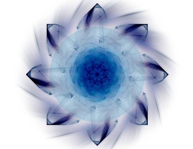 Konuyla ilgili soyut fraktal formlar grafik tasarım ve nükleer fizik bilim parçacıkların. Kutsal geometri futuristik