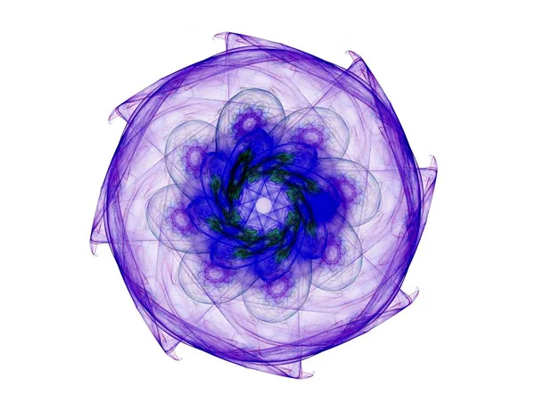 Particules de formes fractales abstraites sur le sujet de la physique nucléaire et de la conception graphique. Géométrie sacré futuriste — Photo