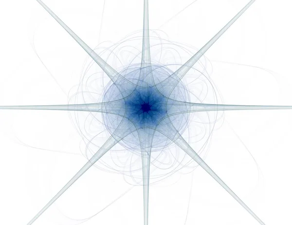 Deeltjes van abstracte fractale vormen op het onderwerp van de nucleaire fysica wetenschap en grafisch ontwerp. Heilige Geometrie futuristische — Stockfoto