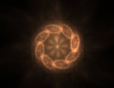 Soyut fraktal kırmızı arka plan ile kesişen daireler ve oval. disko ışıkları. Hareket illüstrasyon.