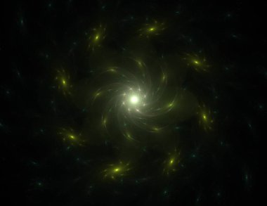 Konuyla ilgili soyut fraktal formlar grafik tasarım ve nükleer fizik bilim parçacıkların. Kutsal geometri futuristik