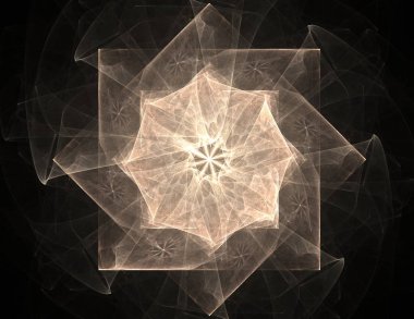 Konuyla ilgili soyut fraktal formlar grafik tasarım ve nükleer fizik bilim parçacıkların. Kutsal geometri futuristik