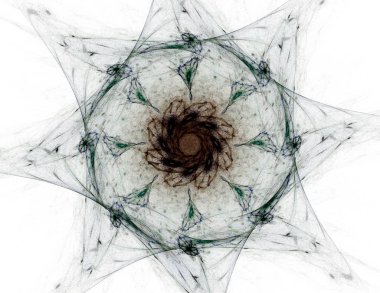 Dantelli renkli saat desen. Dijital fractal sanat tasarım. Kutsal semboller işaretler geometrisi soyut tasarım. 