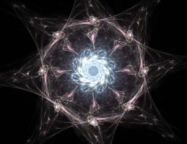 Dantelli renkli saat desen. Dijital fractal sanat tasarım. Kutsal semboller işaretler geometrisi soyut tasarım. 