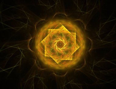 Dantelli renkli saat desen. Dijital fractal sanat tasarım. Kutsal semboller işaretler geometrisi soyut tasarım. 