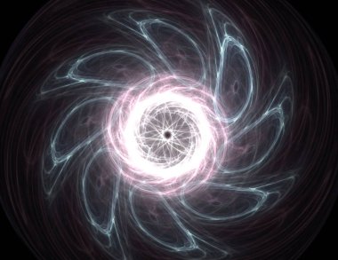 Konuyla ilgili soyut fraktal formlar grafik tasarım ve nükleer fizik bilim parçacıkların. Kutsal geometri futuristik