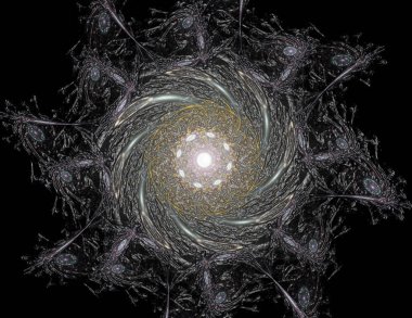 Dantelli renkli saat desen. Dijital fractal sanat tasarım. ABS