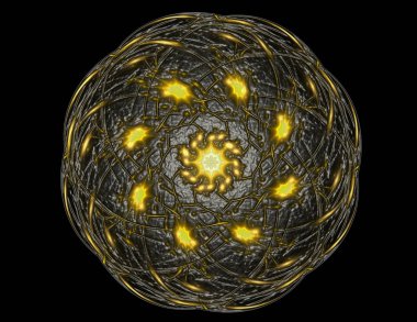 Dantelli renkli saat desen. Dijital fractal sanat tasarım. ABS