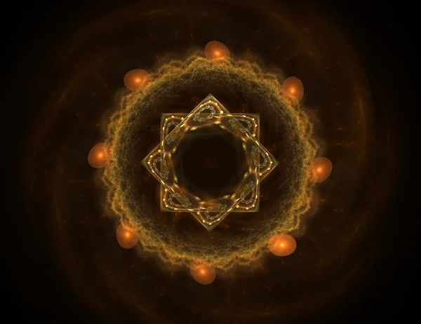 Résumé fond rouge fractal avec cercles croisés et ovales. lumières disco. Illustration de mouvement . — Photo
