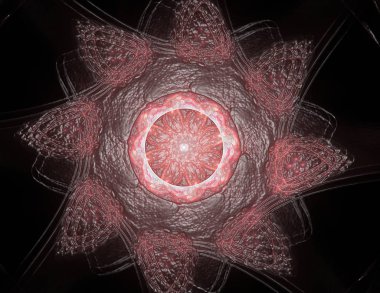 Dantelli renkli saat desen. Dijital fractal sanat tasarım. ABS