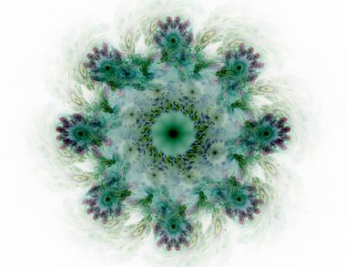 Dantelli renkli saat desen. Dijital fractal sanat tasarım. Kutsal semboller işaretler geometrisi soyut tasarım. 