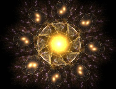 Uzay serisi geometrisini. Görsel olarak çekici zemin kavramsal Izgaralar eğrileri ve fraktal öğeleri öğesi olarak uygun yapılmış 