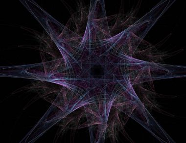 Konuyla ilgili soyut fraktal formlar grafik tasarım ve nükleer fizik bilim parçacıkların. Kutsal geometri futuristik