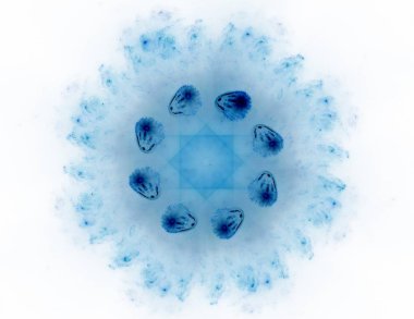 Konuyla ilgili soyut fraktal formlar grafik tasarım ve nükleer fizik bilim parçacıkların. Kutsal geometri futuristik