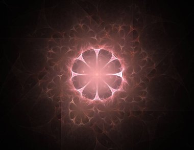 Dantelli renkli saat desen. Dijital fractal sanat tasarım. Kutsal semboller işaretler geometrisi soyut tasarım. 