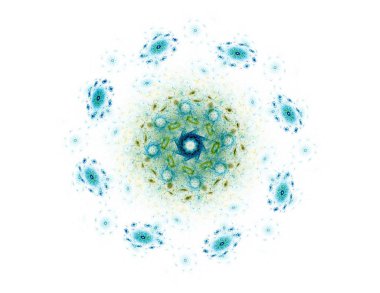 Konuyla ilgili soyut fraktal formlar grafik tasarım ve nükleer fizik bilim parçacıkların. Kutsal geometri futuristik