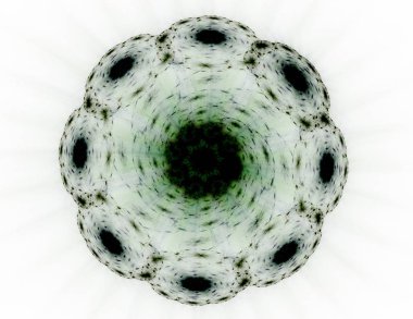 Konuyla ilgili soyut fraktal formlar grafik tasarım ve nükleer fizik bilim parçacıkların. Kutsal geometri futuristik