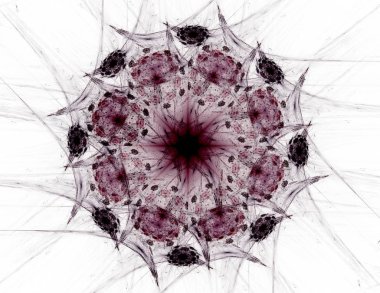 Konuyla ilgili soyut fraktal formlar grafik tasarım ve nükleer fizik bilim parçacıkların. Kutsal geometri futuristik