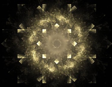 Konuyla ilgili soyut fraktal formlar grafik tasarım ve nükleer fizik bilim parçacıkların. Kutsal geometri futuristik