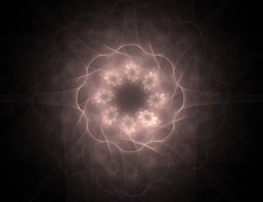 Konuyla ilgili soyut fraktal formlar grafik tasarım ve nükleer fizik bilim parçacıkların. Kutsal geometri futuristik