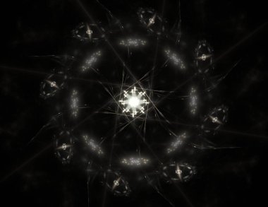 Uzay serisi geometrisini. Görsel olarak çekici zemin kavramsal Izgaralar eğrileri ve fraktal öğeleri öğesi olarak uygun yapılmış 