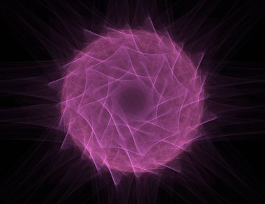 Konuyla ilgili soyut fraktal formlar grafik tasarım ve nükleer fizik bilim parçacıkların. Kutsal geometri futuristik