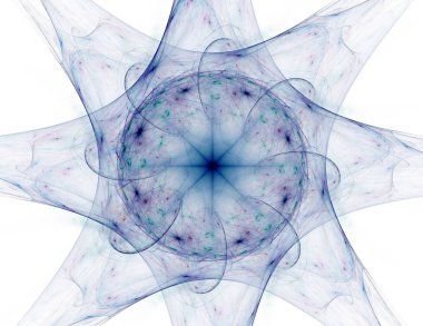 Konuyla ilgili soyut fraktal formlar grafik tasarım ve nükleer fizik bilim parçacıkların. Kutsal geometri futuristik