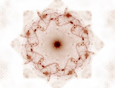 Soyut fraktal kırmızı arka plan ile kesişen daireler ve oval. disko ışıkları. Hareket illüstrasyon.