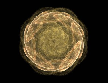 Fraktal bilgisayar oluşturulan desen, yaratıcı grafik tasarım için dijital sanat