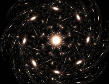 Konuyla ilgili soyut fraktal formlar grafik tasarım ve nükleer fizik bilim parçacıkların. Kutsal geometri futuristik