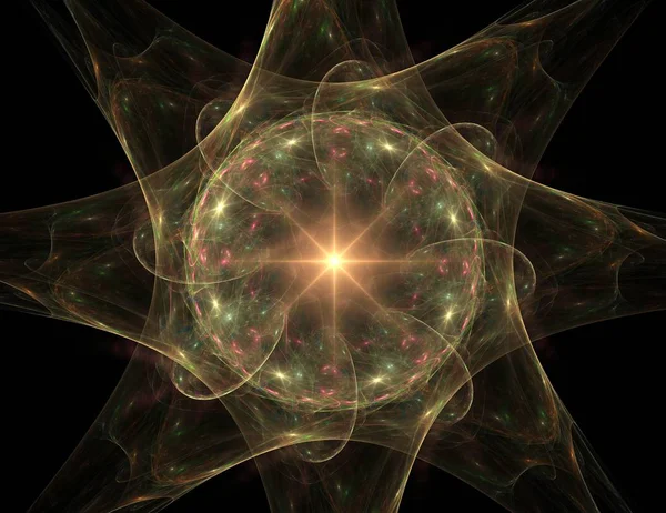 Konuyla ilgili soyut fraktal formlar grafik tasarım ve nükleer fizik bilim parçacıkların. Kutsal geometri futuristik