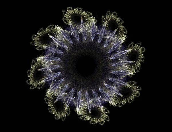 Soyut fraktal altın arka plan ile kesişen daireler ve oval. Hareket illüstrasyon. 