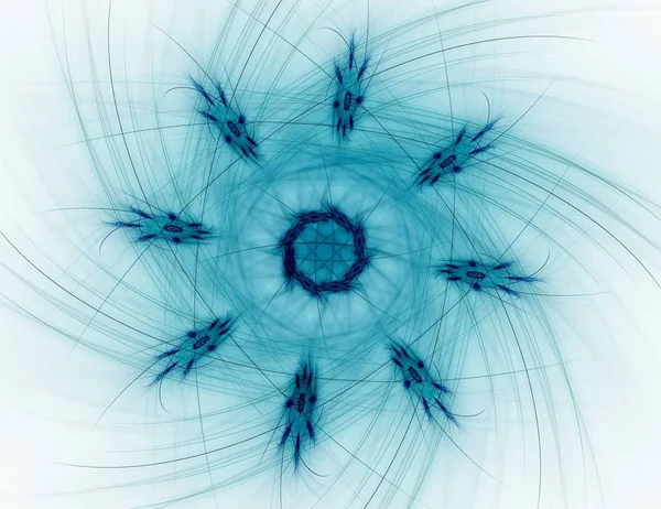 Partículas de formas fractales abstractas sobre el tema de la física nuclear y el diseño gráfico. Geometría futurista sagrado —  Fotos de Stock