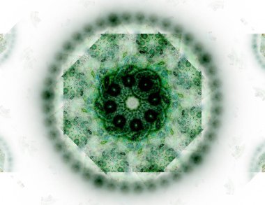 Dantelli renkli saat desen. Dijital fractal sanat tasarım. Kutsal semboller işaretler geometrisi soyut tasarım. 