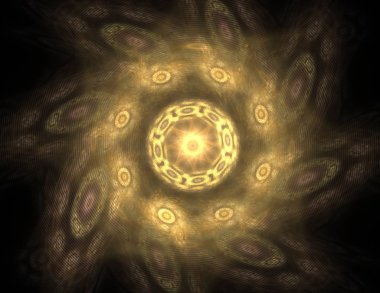 Konuyla ilgili soyut fraktal formlar grafik tasarım ve nükleer fizik bilim parçacıkların. Kutsal geometri futuristik