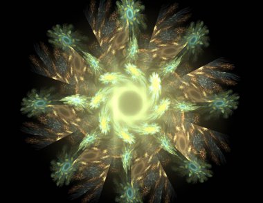 Uzay serisi geometrisini. Görsel olarak çekici zemin kavramsal Izgaralar eğrileri ve fraktal öğeleri öğesi olarak uygun yapılmış 