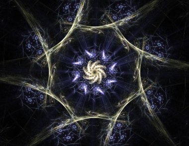 Dantelli renkli saat desen. Dijital fractal sanat tasarım. Kutsal semboller işaretler geometrisi soyut tasarım. 