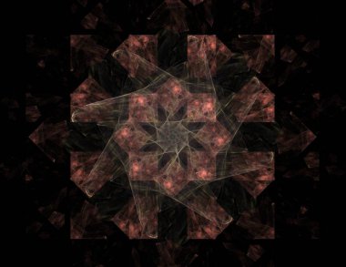 Dantelli renkli saat desen. Dijital fractal sanat tasarım. Kutsal semboller işaretler geometrisi soyut tasarım. 