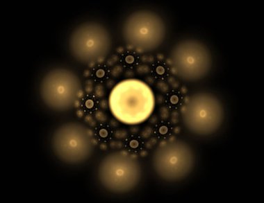 Konuyla ilgili soyut fraktal formlar grafik tasarım ve nükleer fizik bilim parçacıkların. Kutsal geometri futuristik