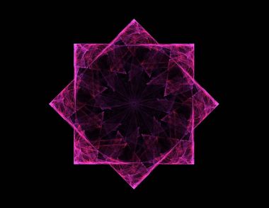 Konuyla ilgili soyut fraktal formlar grafik tasarım ve nükleer fizik bilim parçacıkların. Kutsal geometri futuristik