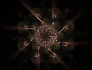 Konuyla ilgili soyut fraktal formlar grafik tasarım ve nükleer fizik bilim parçacıkların. Kutsal geometri futuristik