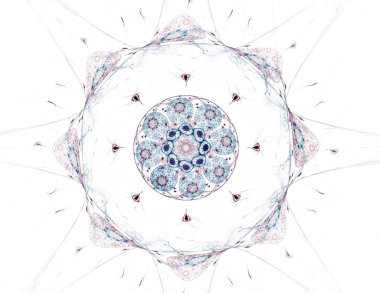 Dantelli renkli saat desen. Dijital fractal sanat tasarım. Kutsal semboller işaretler geometrisi soyut tasarım. 