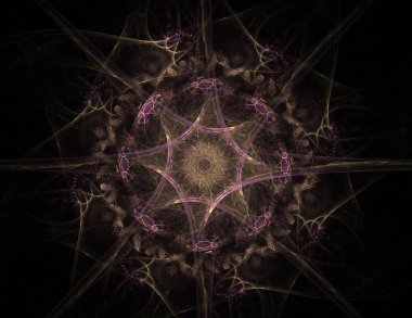 Konuyla ilgili soyut fraktal formlar grafik tasarım ve nükleer fizik bilim parçacıkların. Kutsal geometri futuristik