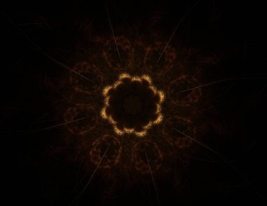 Konuyla ilgili soyut fraktal formlar grafik tasarım ve nükleer fizik bilim parçacıkların. Kutsal geometri futuristik