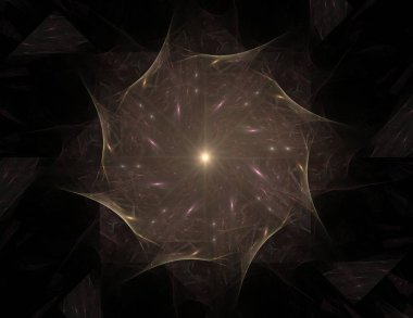 Dantelli renkli saat desen. Dijital fractal sanat tasarım. Kutsal semboller işaretler geometrisi soyut tasarım. 