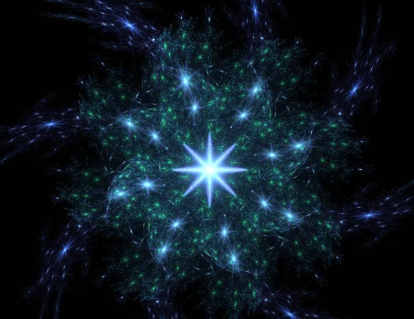 Konuyla ilgili soyut fraktal formlar grafik tasarım ve nükleer fizik bilim parçacıkların. Kutsal geometri futuristik